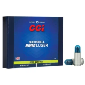 CCI Pest Control Handgun Shotshells 9mm Luger 53 gr. #12 shot 900 fps 10/ct