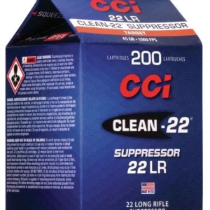 CCI Clean-22 Suppressor Rimfire Ammunition .22 LR 45 gr LRN 1000 fps 200/ct