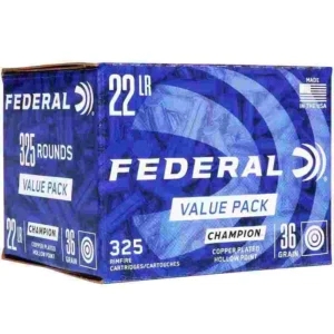 Federal Champion Rimfire Value Pack Ammunition .22LR 36gr CPHP 1260 fps 325/ct
