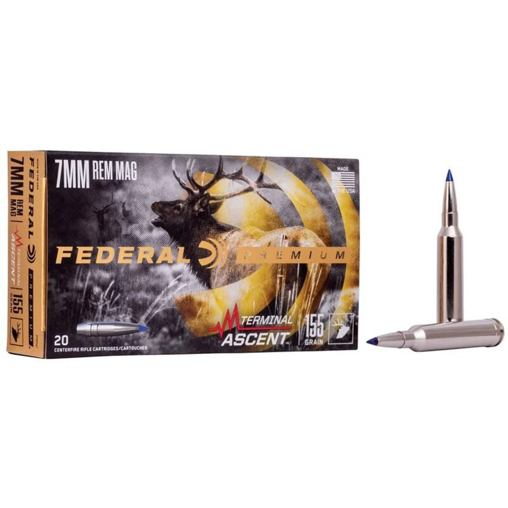 Federal Terminal Ascent Rifle Ammunition 7mm Rem Mag 155 gr 3000 fps 20/ct