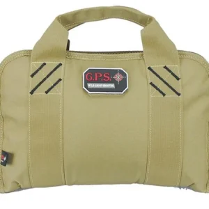 G-Outdoors Double Pistol Case with Magazine Storage & Dump Cup-Tan