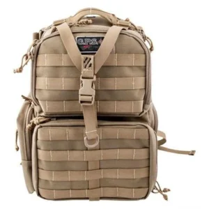 G-Outdoors GPS Tactical Range Backpack Holds 3 Handguns Tan