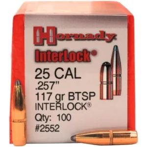 Hornady InterLock Bullets .25 cal .257" 117 gr BTSP 100/ct