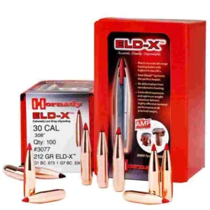 Hornady ELD-X Bullets with Heat Shield Tip .30 cal .308" 212 gr 100/ct