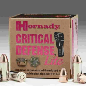 Hornady Critical Defense Lite Handgun Ammunition 9mm Luger 100 gr FTX 1125 fps 25/box