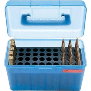 MTM Deluxe H-50 Series Rifle Ammo Box Clear Blue