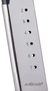 Mec-Gar 1911 Officer Handgun Magazine with Removable Buttplate & Follower .45 ACP HT Nickel 7 rds High Cap