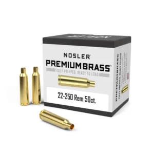 Nosler Unprimed Brass Rifle Cartridge Cases .22-250 Rem 50/ct
