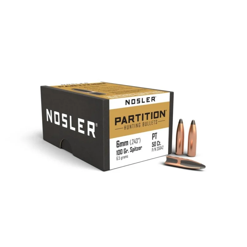 Nosler Partition Bullets 6mm .243" 100 gr SPT 50/ct