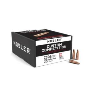 Nosler Custom Competition Rifle Bullets .22 cal .224" 77 gr HPBT w CANN 250/ct