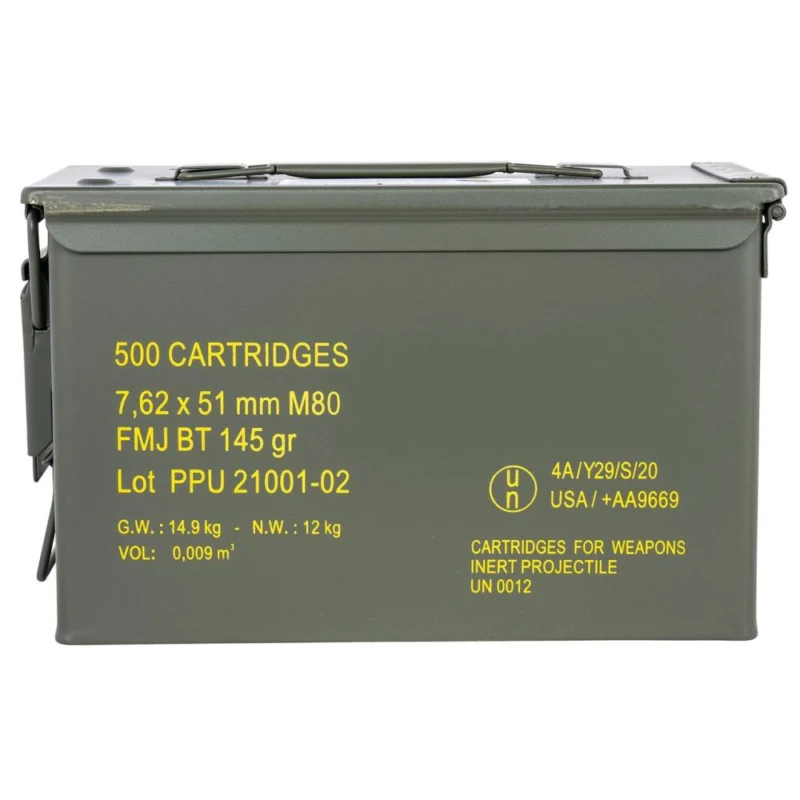 PPU Rangemaster Rifle Ammunition 7.62X51 NATO 145 gr FMJBT 2835 fps 500/ct
