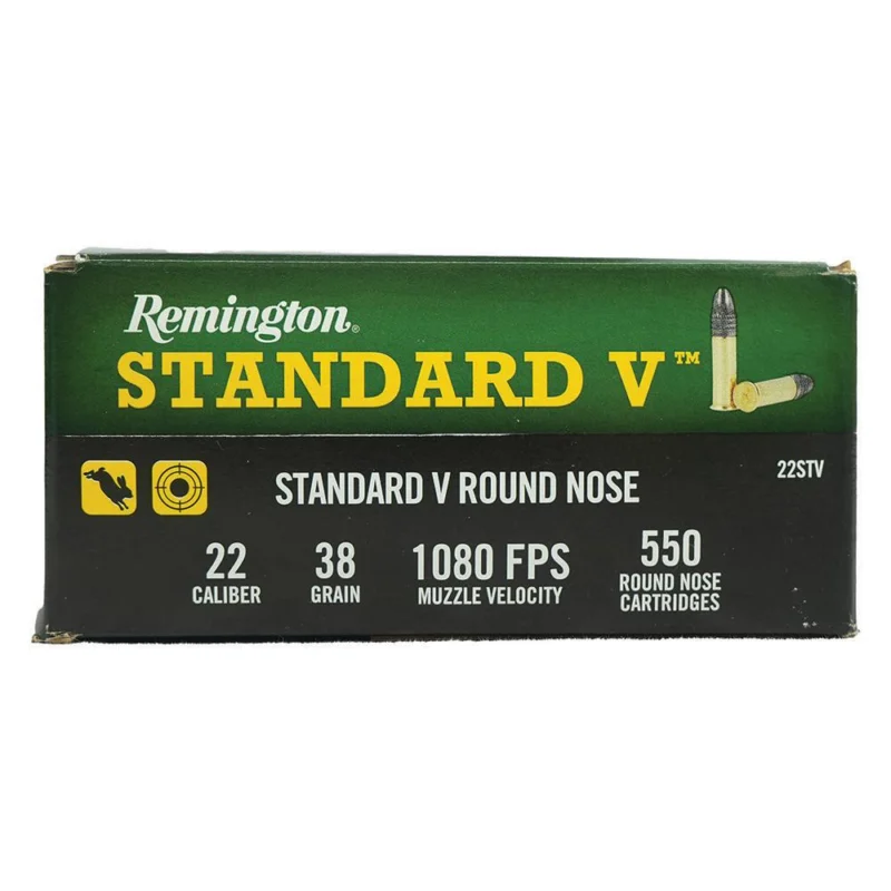 Remington Standard Velocity Rimfire Ammunition .22LR 36gr LRN 1080 fps 550/ct