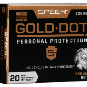 Speer Gold Dot Handgun Ammunition .380 ACP 90 gr HP 1040 fps 20/ct