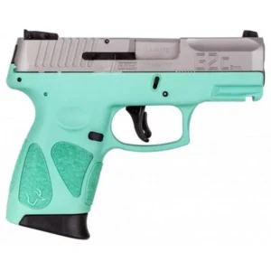 Taurus G2C Custom "Stainless Steel Slide/Cyan Frame" Handgun 9mm Luger 12rd Magazines(2) 3.2" Barrel