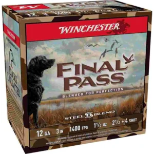 Winchester Final Pass Shotshells 12 ga 3" 1-1/4 oz 1400 fps 2.5 + 4 Shot 25/rds