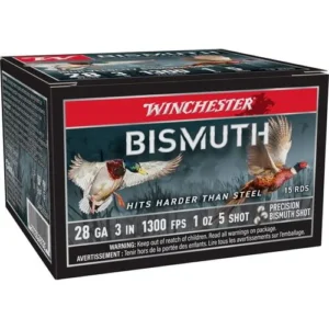 Winchester Bismuth Shotshell 28ga 3" 1oz 1300fps #5 15/ct