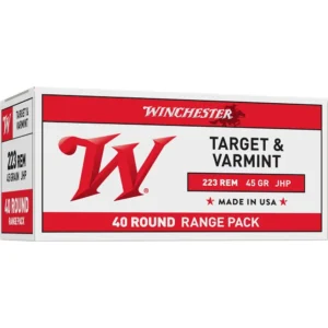 Winchester USA Rifle Ammunition .223 Rem 45 gr. JHP 3600 fps 40/ct
