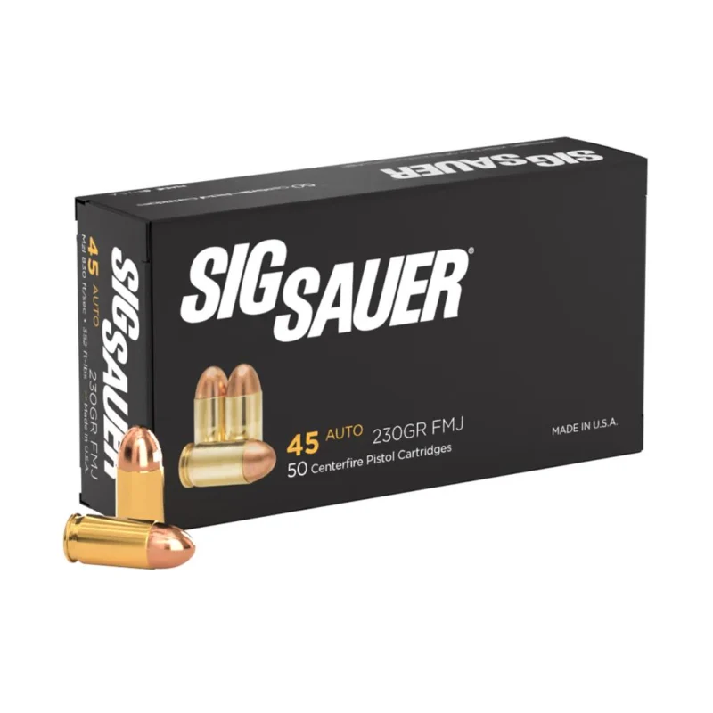 Sig Elite Performance Handgun Ammunition .45 ACP 230 gr FMJ 830 fps 50/ct