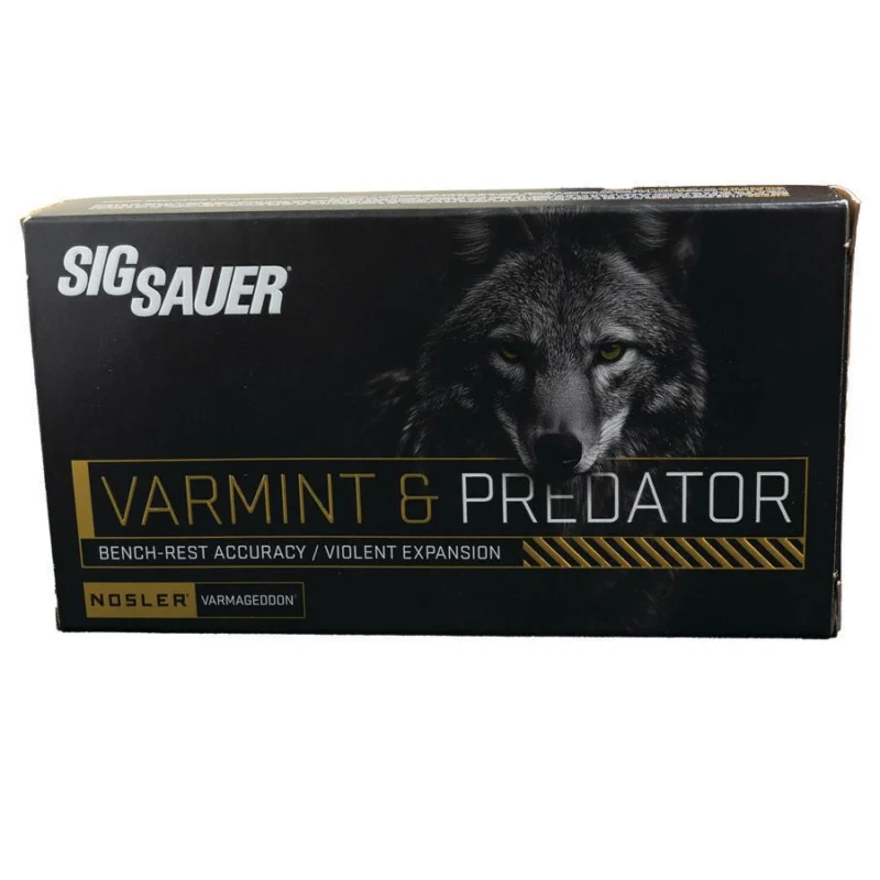 Sig Sauer Varmint & Predator Rifle Ammunition 22-250 Rem 55gr PT 20/ct