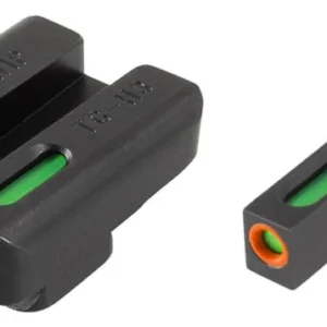 Truglo TFX Pro Tritium/Fiber-Optic Day/Night Sights Fit FNH FNP-9|FNX-9|FNS-9|FNS-9 Compact - Front Outline Orange/Rear Green