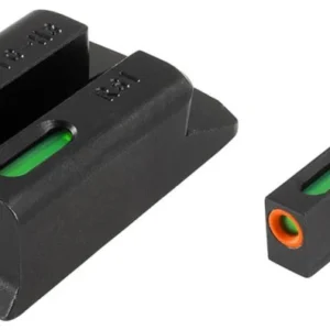 Truglo TFX Pro Tritium/Fiber-Optic Day/Night Sights Fit Ruger SR9|Ruger SR9C|Ruger SR40|Ruger SR40C|Ruger SR45 - Orange Outline Front/Rear Green