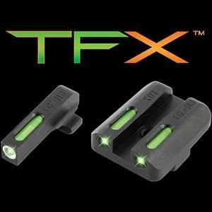 Truglo TFX Tritium/Fiber-Optic Day/Night Sights Fits Springfield XD XDM (excluding 5.25" Comp Series) and XDS - White Outline Front/Rear Green