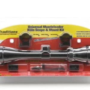 Traditions Muzzleloader Rifle Scope and Mount Kit 3-9x40 Matte Scope Medium Rings and Two-Piece Base A1171