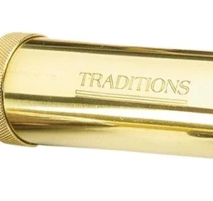 Traditions Muzzleloader Deluxe Tubular Brass Flask with Valve - 2 oz