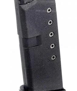 ProMag Steel Handgun Magazine Glock 43 9mm Black Polymer 6/rd