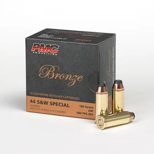 PMC BRONZE 44 S&W 180GR JHP 25RD BX 500RD CASE