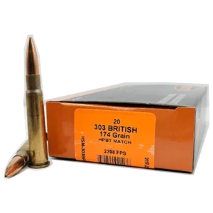 HSM AMMUNITION 303 BRITISH 174GR HPBT MATCH 20RD BOX 20 BOXES PER CASE