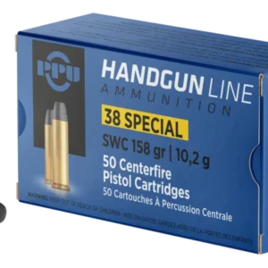PPU .38 SPECIAL SW 158GR 50RD BOX 10 BOXES PER CASE