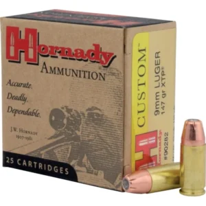HORNADY CUSTOM 9MM 147GR JHP 25RD BX 250RD CASE