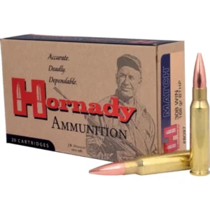 HORNADY MATCH 308 WIN 168GR BTHP 20RD BX 200RD CASE