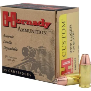 HORNADY CUSTOM 9MM 124GR JHP 25RD BX 250RD CASE
