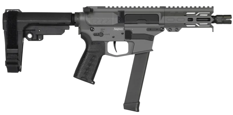 CMMG PISTOL, BANSHEE, MKGS, 9MM, 5", TUNGSTEN W/ADJ RIP BRACE