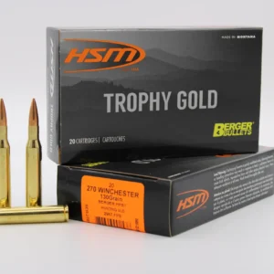 HSM AMMUNITION 270 WIN 130GR BERGER HNT 20RD BOX 20 BOXES PER CASE
