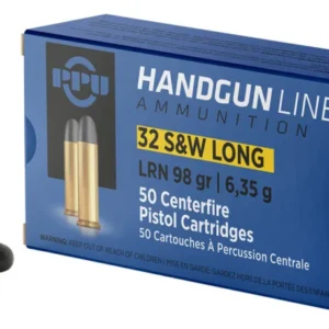 PPU 32 S&W LONG LRN 98GR 50RD BOX 10 BOXES PER CASE