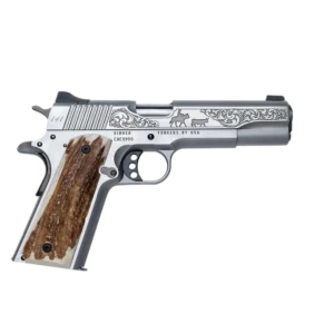 KIMBER CUSTOM CATTLEMAN 1911 45ACP PISTOL STAINLESS ENGRAVED, STAG GRIPS 1 OF 200 MADE
