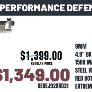 BERETTA 92X PERFORMANCE DEF 9MM 4.90" 2-15RD