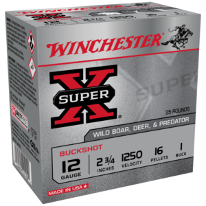 WINCHESTER 12 GA 2-3/4" SUPER-X BUCKSHOT 1 25 RD/BX 10 BX/CS