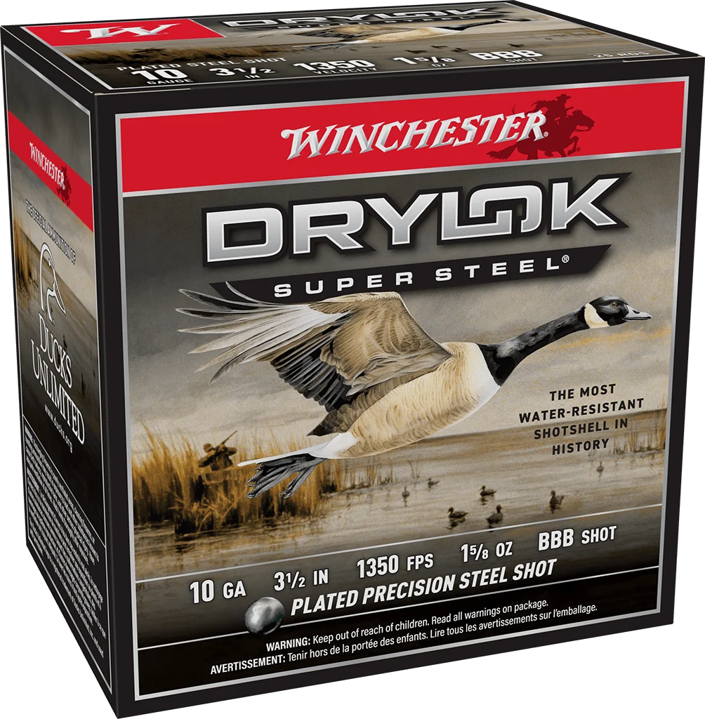 WINCHESTER 10 GA 3-1/2" BBB DRYLOK STEEL MAGNUM 1-5/8 OZ 25 RD/BX 10 BX/CS