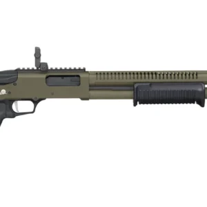 MOSSBERG 590R CERAKOTE 12G 3" SHOTGUN 18.5" W/ H.S., ODG, MOE GRIP/FLIP UP, 5 POSITION STOCK, 6+1